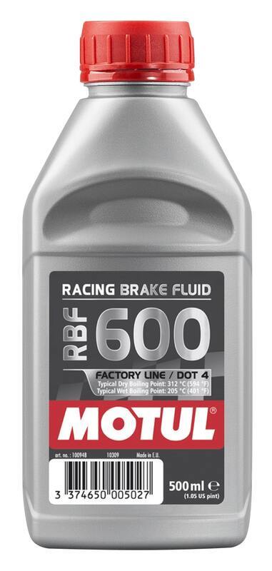 DOT 4 RBF 600 FLUIDE DE FREIN DE RACHING 500 ml 12 pack [MOTUL]