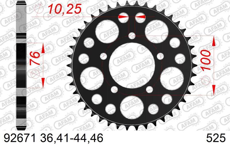 Benelli Trk 502 [AFAM] - Chain kit 525XMR3 14/42 Super-reinforced - Standard sprocket