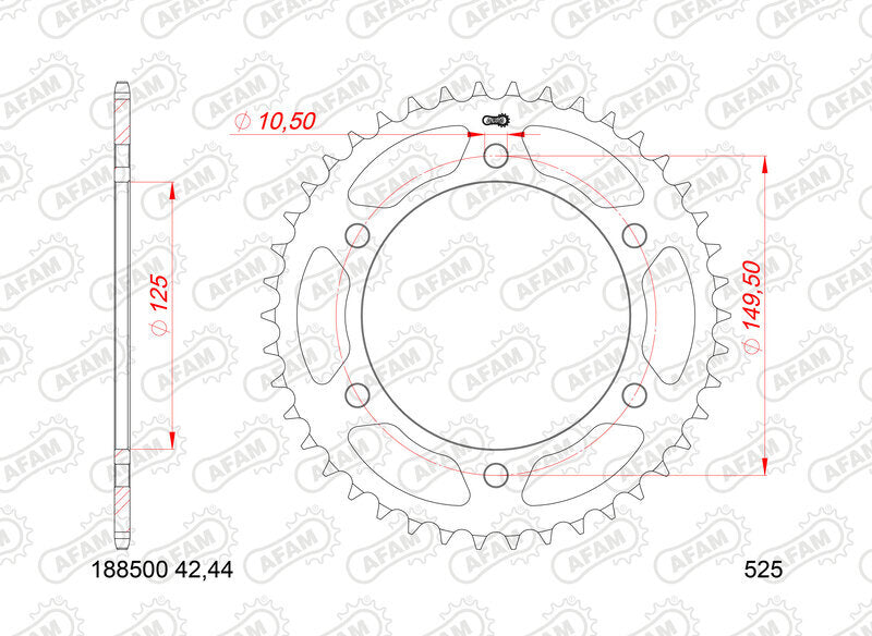 Benelli Leoncino 800 Trail [AFAM] - Kit chaîne 525XMR3 16/46 Super renforcé - Pignon standard