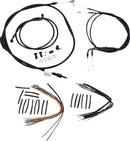 Harley Davidson Flst [BURLY BRAND] - Kit complet de câbles/lignes de guidon en vinyle noir pour Ape Hanger-1