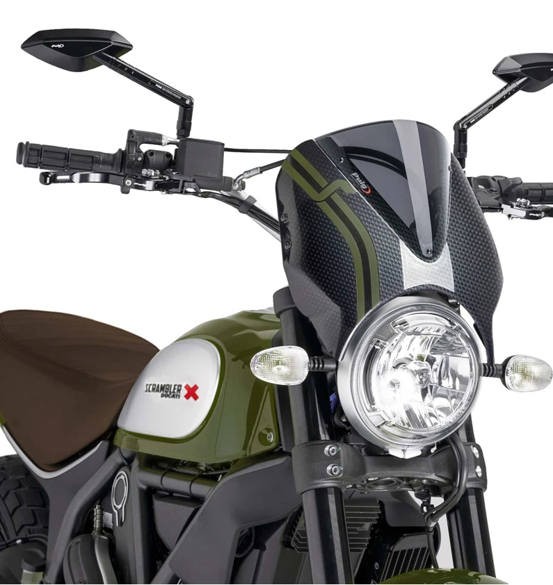 DUCATI SCRAMBLER DESERT SLED [2025] – RetroVision Windshield Visor – Black