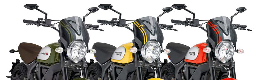 DUCATI SCRAMBLER DESERT SLED [2025] – RetroVision Windshield Visor – Black