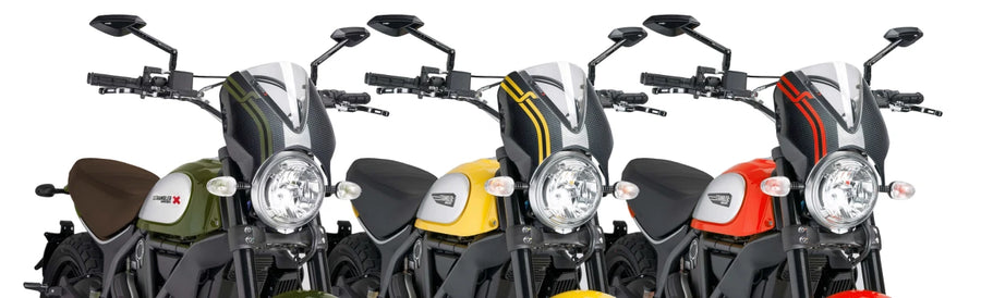 DUCATI SCRAMBLER DESERT SLED [2025] – RetroVision Windshield Visor – Black