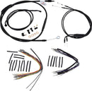 Harley Davidson Flst [BURLY BRAND] - Kit complet de câbles/lignes de guidon en vinyle noir pour Ape Hanger-1