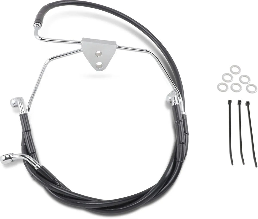 harley davidson flhtc [DRAG SPECIALTIES] - Extended Black Vinyl Brake Line Kit