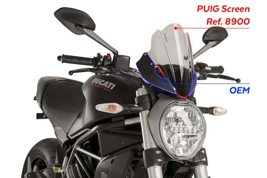 DUCATI MONSTER 821 DARK [2016] – sports screen – transparent
