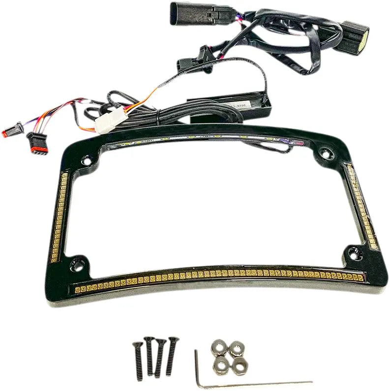harley davidson fltruse [CUSTOM DYNAMICS] – LED radius license plate frame