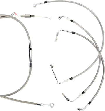 harley davidson flhtcu [BURLY BRAND] - Complete stainless steel handlebar cable/brake line kit