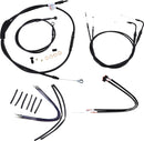 Harley Davidson Flst [BURLY BRAND] - Kit complet de câbles/lignes de guidon en vinyle noir pour Ape Hanger-1