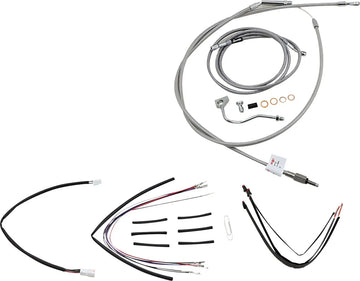 harley davidson flhrxs [BURLY BRAND] - Complete stainless steel handlebar cable/brake line kit