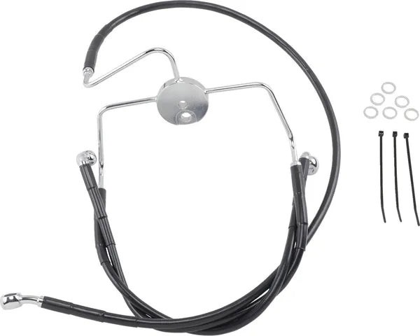 Harley Davidson Flhri [DRAG SPECIALTIES] – Verlängertes Bremsleitungs-Kit aus schwarzem Vinyl