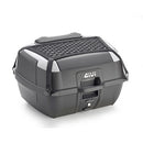 B45 - Monolock top case incl. plate – black plain / 45 liter volume / gray inserts