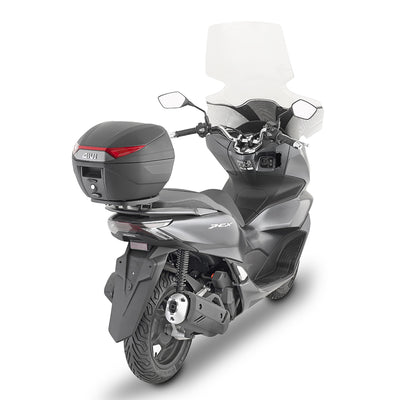 C30N - Top case Monolock avec plaque – noir, avec réflecteurs rouges