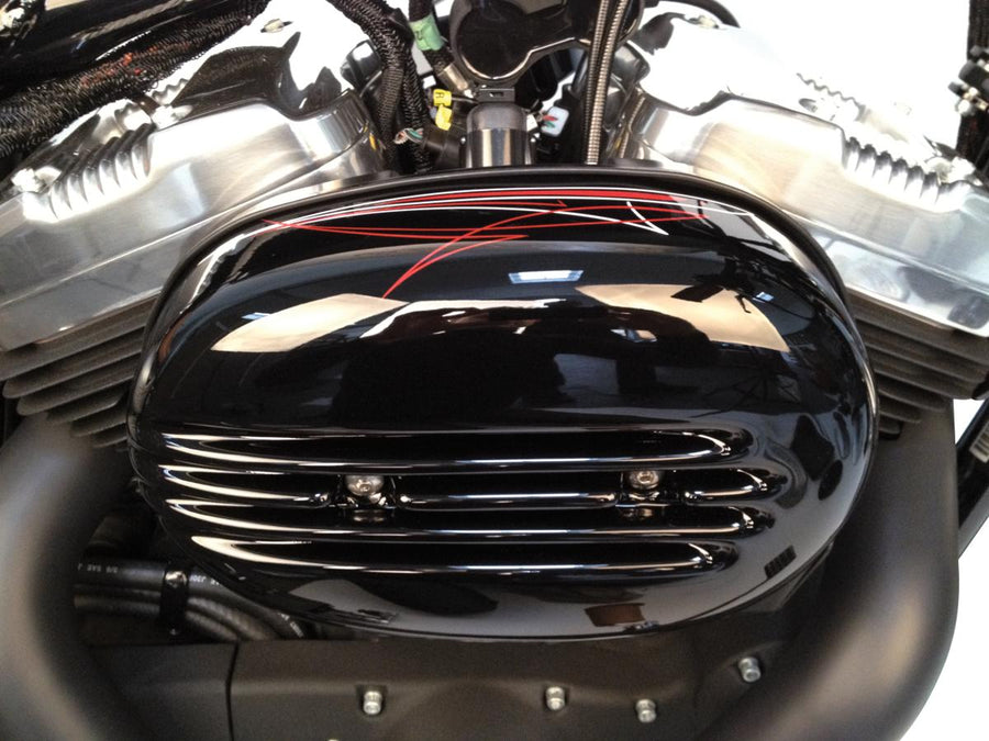 Harley Davidson Sportster [2004-2020]-Fin air filter cover black gloss