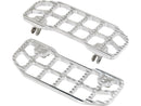Harley Davidson Touring [1985-2025]-corrugated footrests silver, raw-3