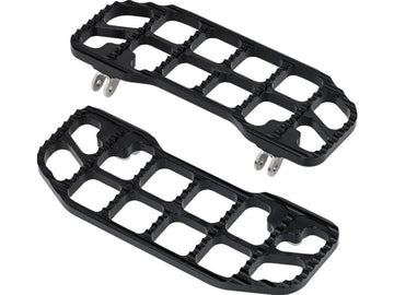 Harley Davidson Touring [1985-2025]-corrugated footrests black, anodized