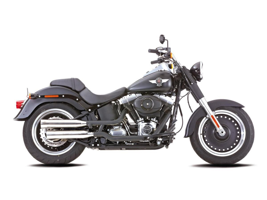 Harley Davidson Flstf [2014-2016] -Double Grooves Pantes-on Polished Silencer