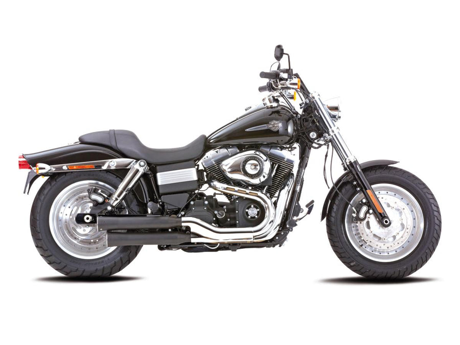 Harley Davidson FXDF [2014-2016]-double grooves slip-on silencer black satin