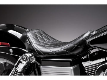Harley Davidson Dyna [2006-2017] -Bare osé siège de siège diamant stitch schwarzes