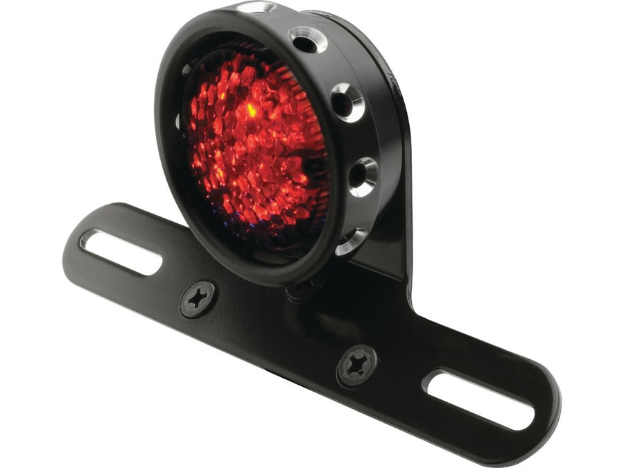 Harley Davidson – Retro durchbohrtes LED-Rücklicht mit Halterung Schwarz LED