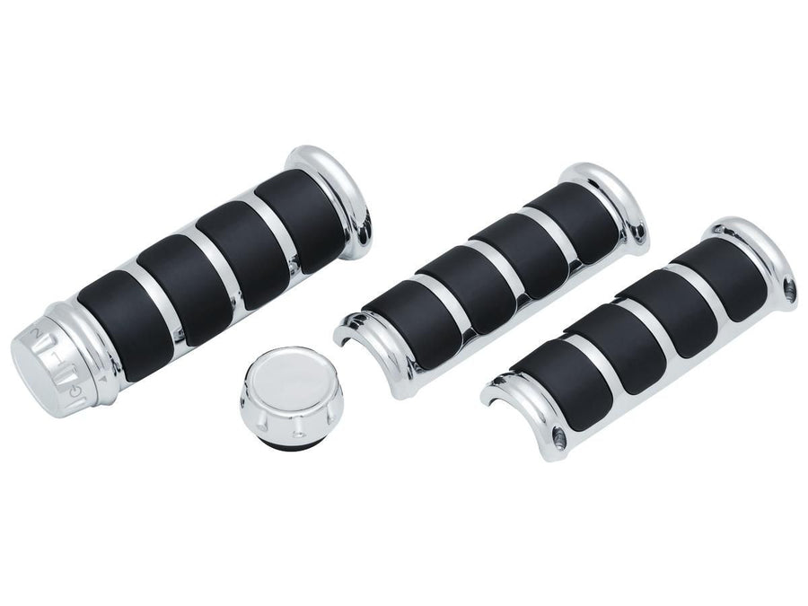 Harley Davidson Touring [2008-2024] – ISO Griffüberzüge für HD beheizte Griffe Chrom