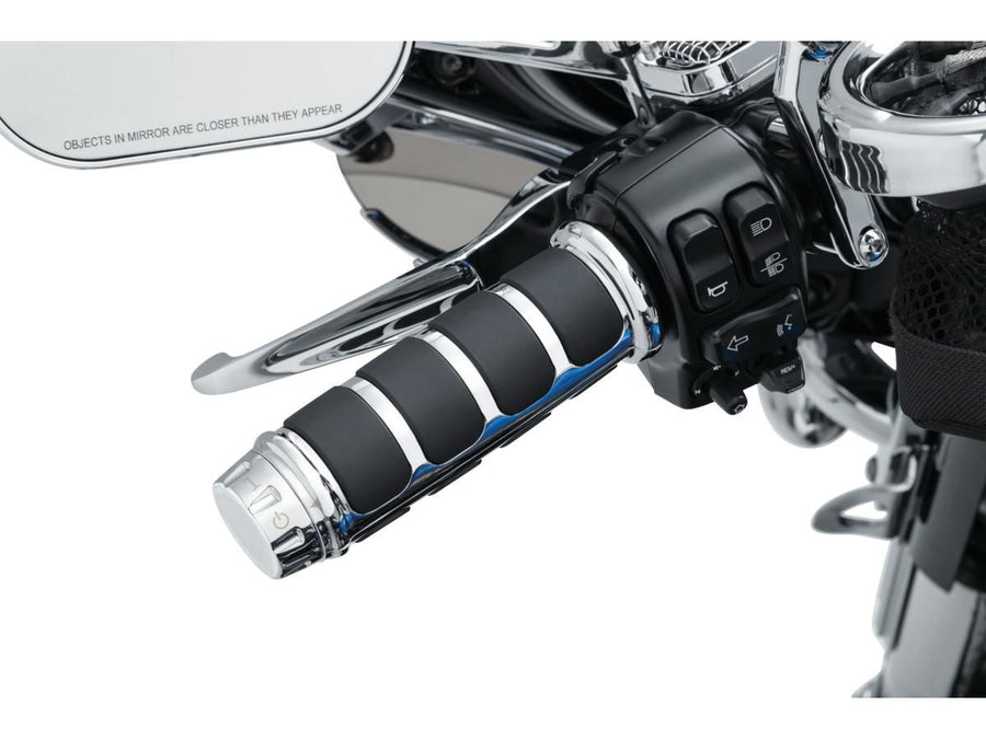 Harley Davidson Touring [2008-2024] – ISO Griffüberzüge für HD beheizte Griffe Chrom