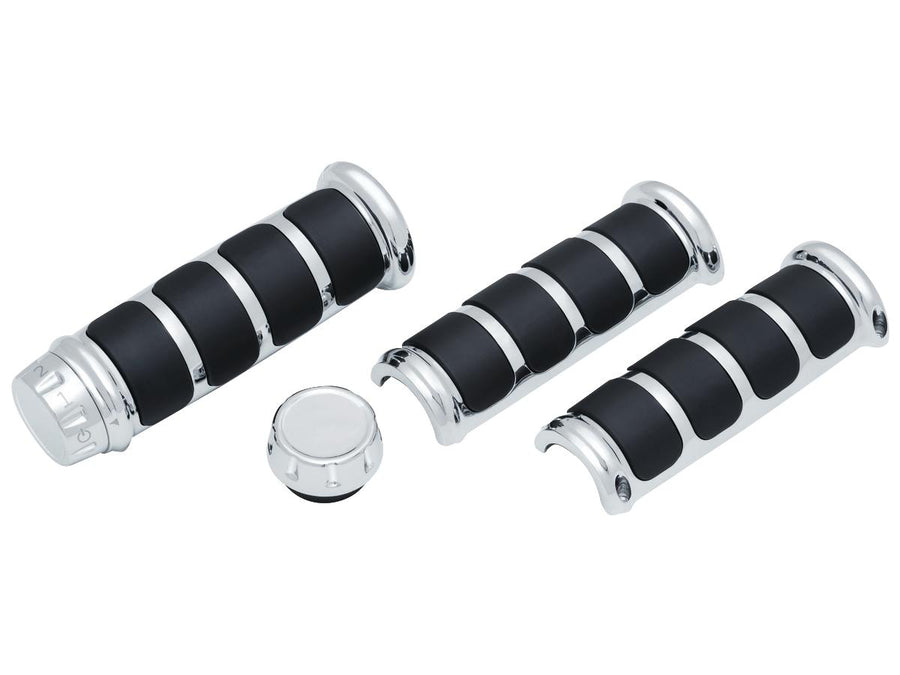 Harley Davidson Touring [2008-2024] – ISO Griffüberzüge für HD beheizte Griffe Chrom