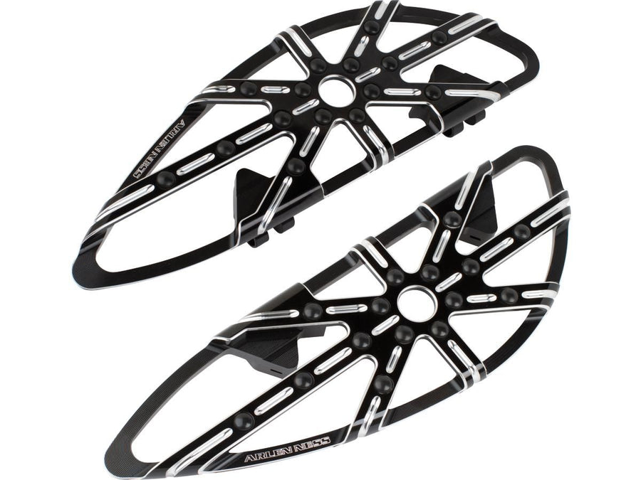Harley Davidson Touring [1985-2025] – 10-Gauge Fahrer-Fußrasten Schwarz, Eloxiert