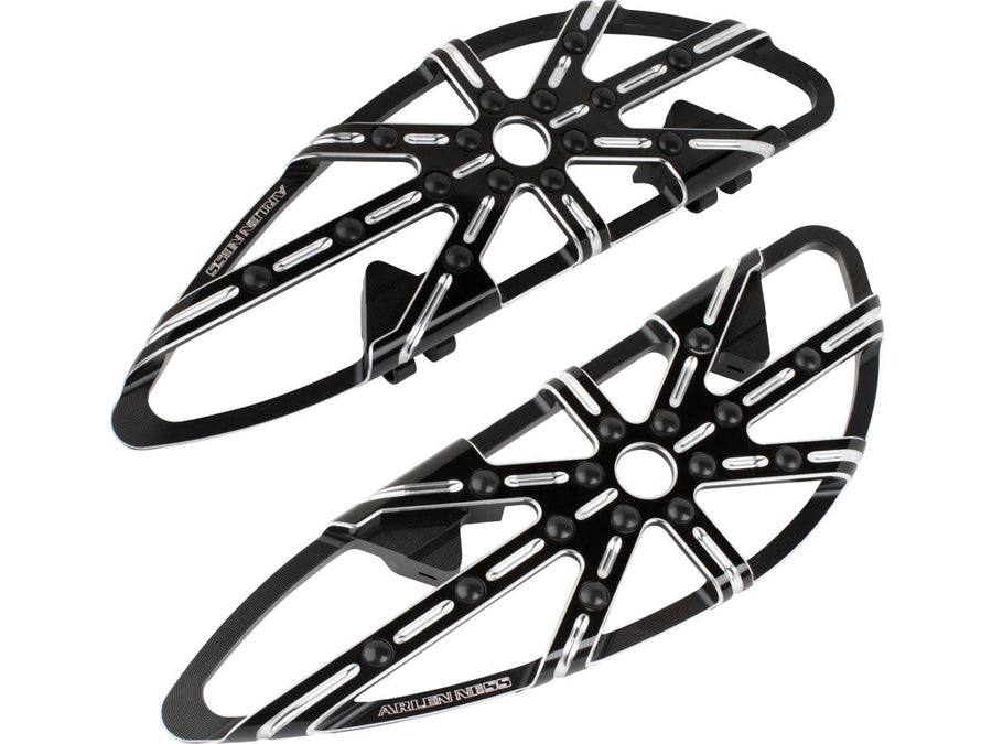 Harley Davidson Touring [1985-2025] – 10-Gauge Fahrer-Fußrasten Schwarz, Eloxiert