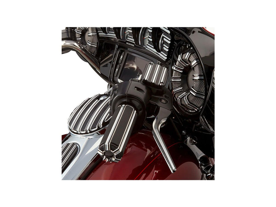 Harley Davidson FL Shovel [1981-1984] – 10-Gauge Griffe Schwarz Eloxiert 1" Gaszüge