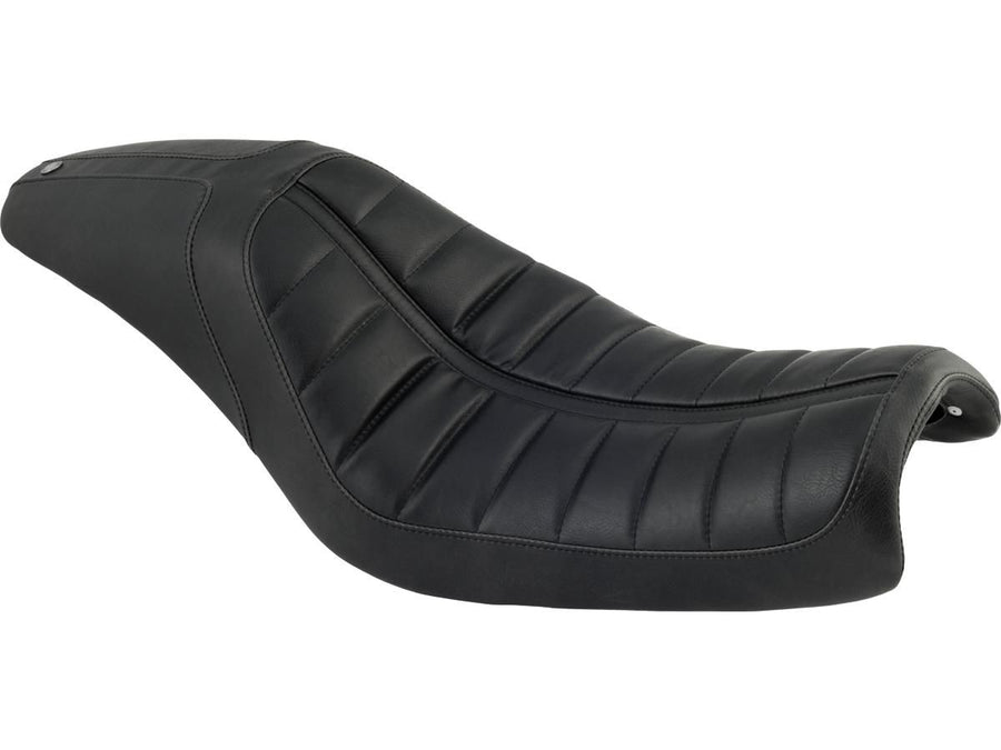 Harley Davidson Dyna [2006-2017]-2-up Enzo Horizontal Seat Black Vinyl