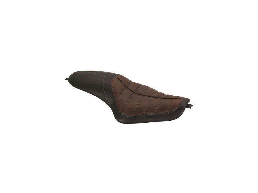 Harley Davidson Sportster [2004-2020]-2-up Enzo horizontal seat black brown vinyl