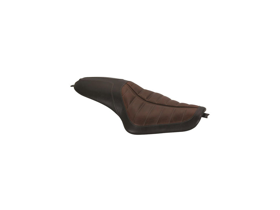 Harley Davidson Sportster [2004-2020]-2-up Enzo horizontal seat black brown vinyl
