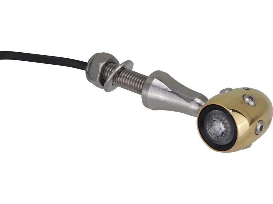 Harley Davidson – Retro LED Blinker V2A polierter Stiel Messing poliert Messing