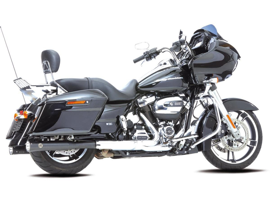 Harley Davidson Touring [2017-2020]-double grooves Slip-on silencer black ...