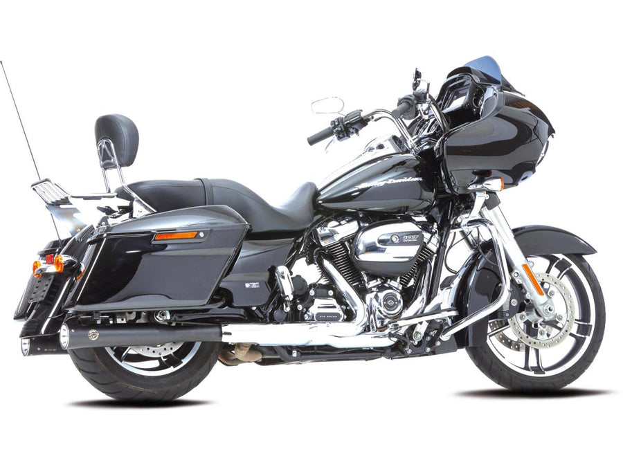 Harley Davidson Touring [2017-2020]-double grooves Slip-on silencer black ...