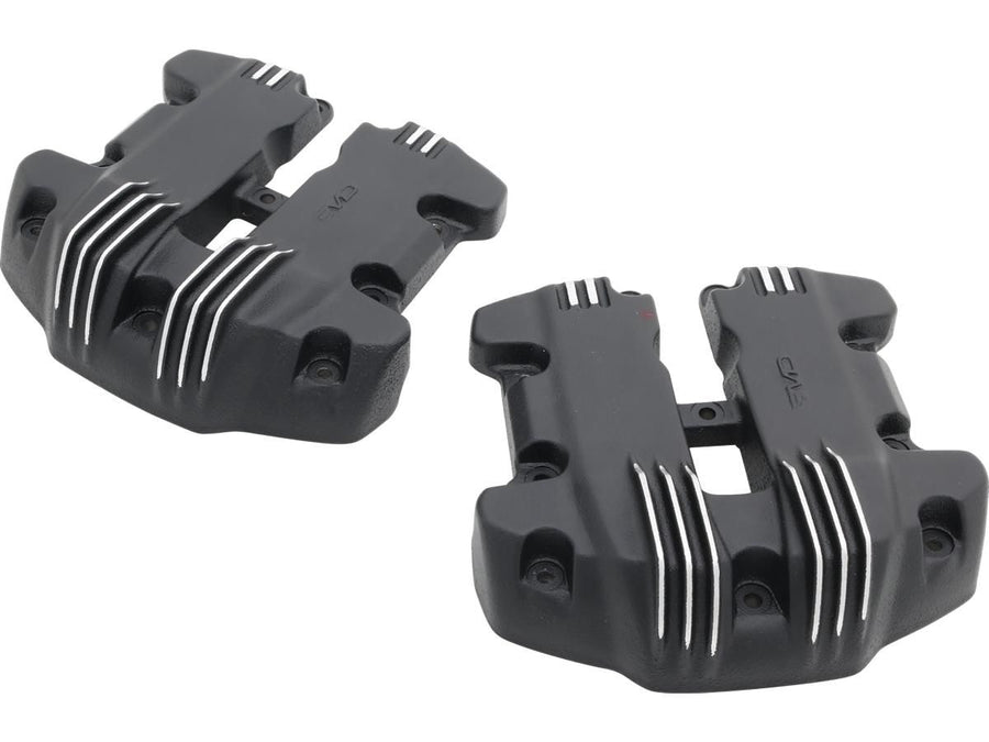 Harley Davidson Softail [2018-2024]-ribbed rocker box cover black cut
