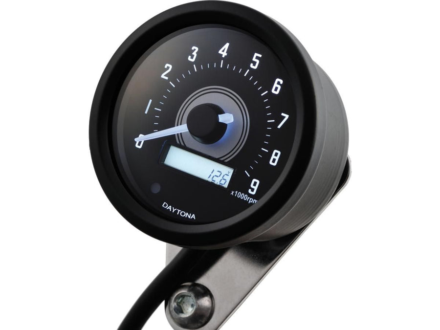 Harley Davidson-Velona60 speedometer scale: 0-9000 rpm black stainless steel