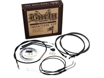Harley Davidson Flhr [1997-1999]-16 "Gorilla bar cable set black vinyl non-abs