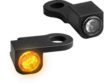 Harley Davidson Sportster [2014-2020] – NANO Serie LED Blinker Schwarz Eloxiert Rauch - 0