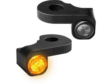 Harley Davidson FXDLS [2016-2017] – NANO Serie LED Blinker Schwarz Eloxiert Rauchglas - 0