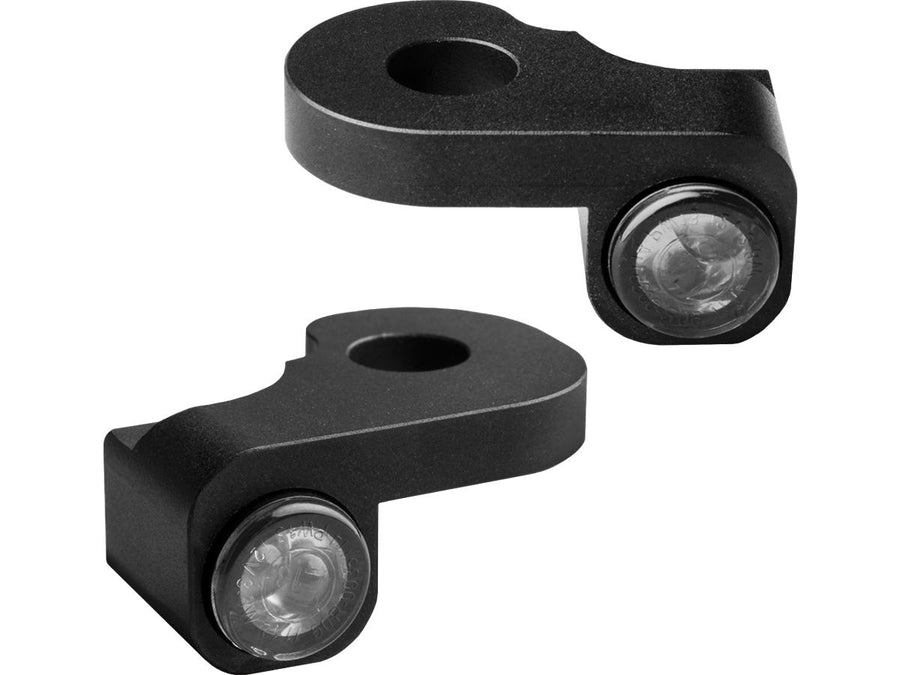 Harley Davidson FXDLS [2016-2017] – NANO Serie LED Blinker Schwarz Eloxiert Rauchglas