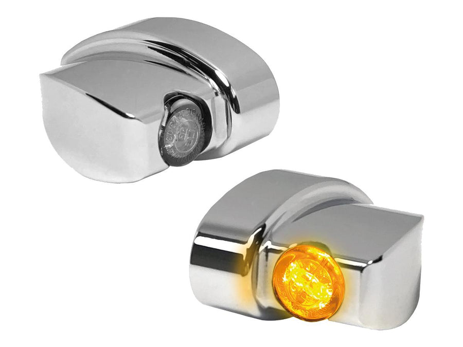 Harley Davidson Sportster [1993-2020] – NANO Serie Winglet LED Blinker Chrom Rauch