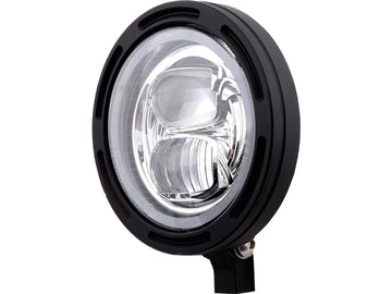 Harley Davidson-Frame-R2 Type 7 LED 5 3/4 "phares installés LED noire ci-dessous