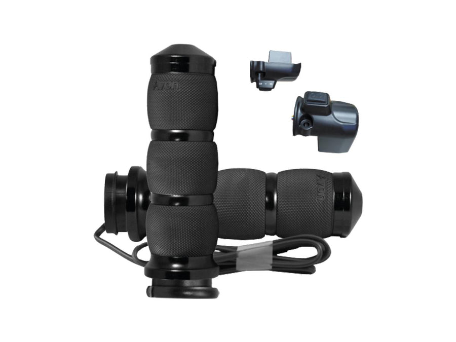Harley Davidson FLTRXS [2015-2023] – Beheizte Luftkissen-Griffe Schwarz 1" Gaszug per