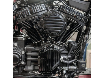 Harley Davidson Dyna [2000-2017] -Ribbed Air Filtre Black Anodisé - 0