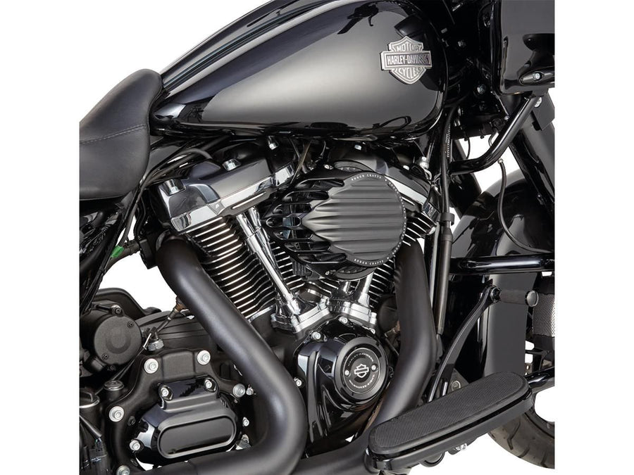 Harley Davidson Dyna [2000-2017] – Gerippter Luftfilter Schwarz Eloxiert