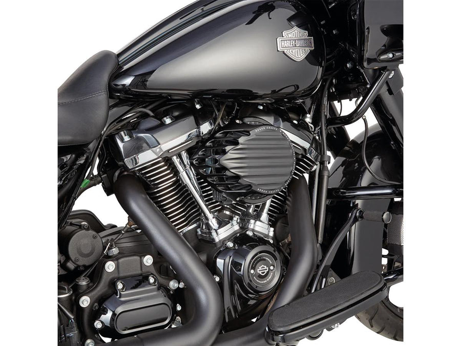 Harley Davidson Dyna [2000-2017] – Gerippter Luftfilter Schwarz Eloxiert