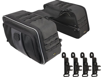 Harley Davidson Softail [2000-2017] -ROUTE 1 Road Trip Saddlebags Black