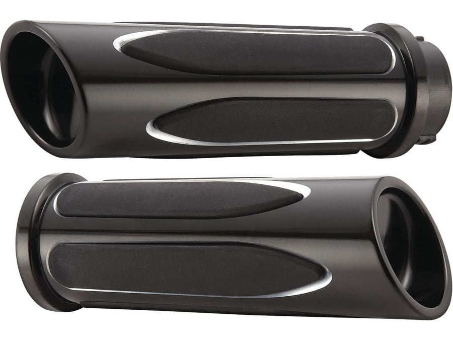Harley Davidson Sportster [1976-2020] -Deep Cut Comfort Handles Black Anodisé 1 "
